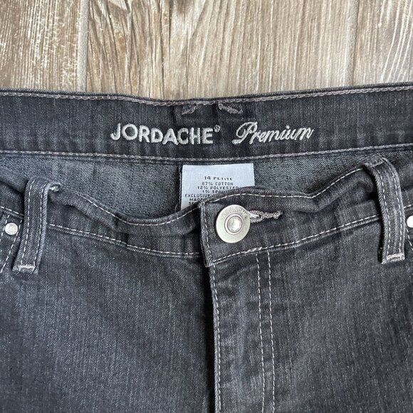 2/$18 SALE! Jordache Jeans 14P Mid Rise Black Denim Straight Embroidered Cowgirl - Picture 3 of 12